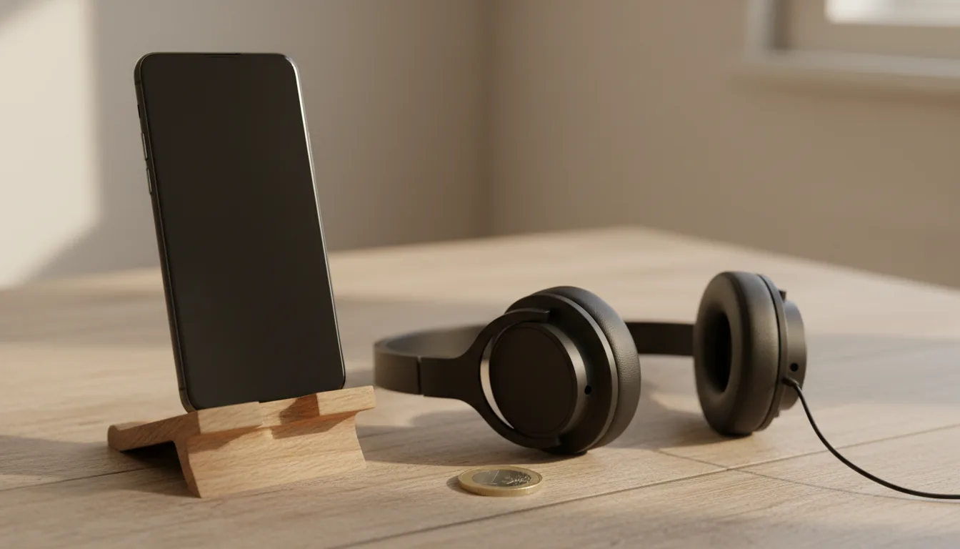 Estación de edición de vídeo sobre escritorio oscuro con monitor mostrando timeline.